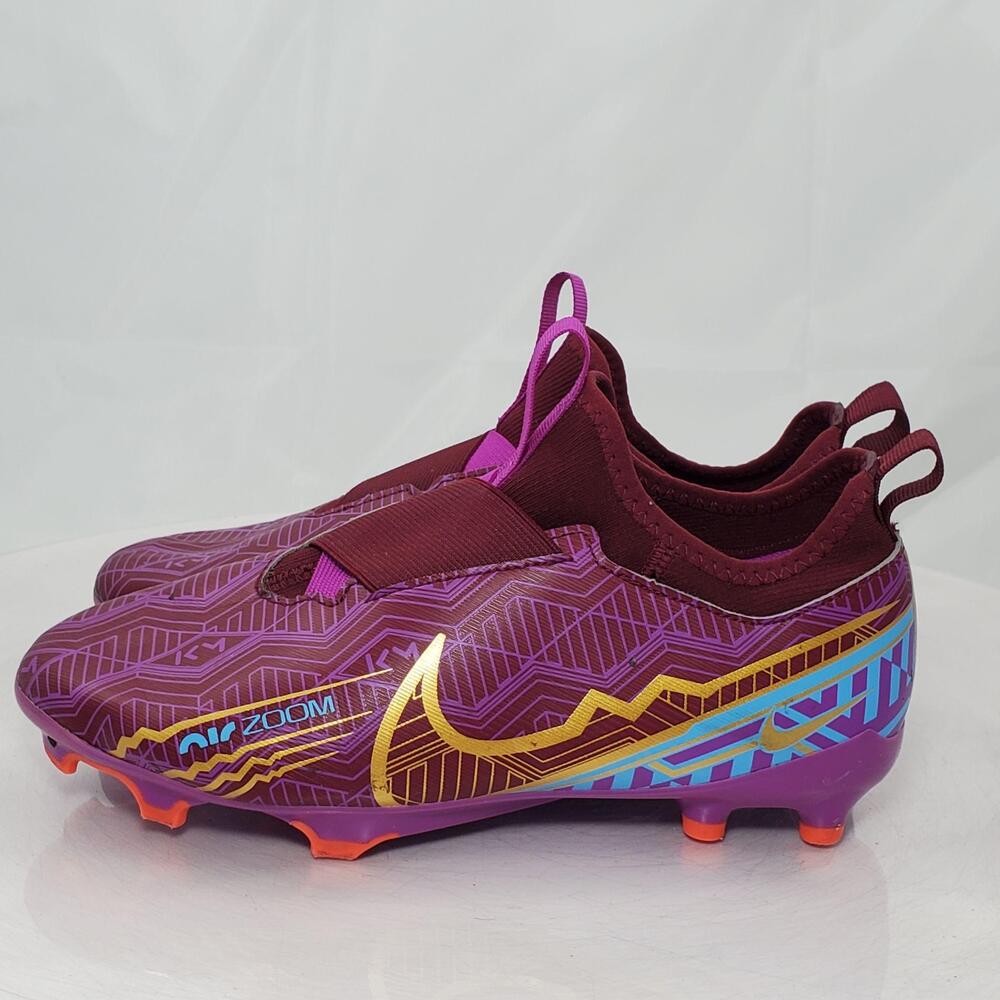Nike Zoom Mercurial KM Soccer Cleats Unisex Kids 5.5 Purple Slip On FG